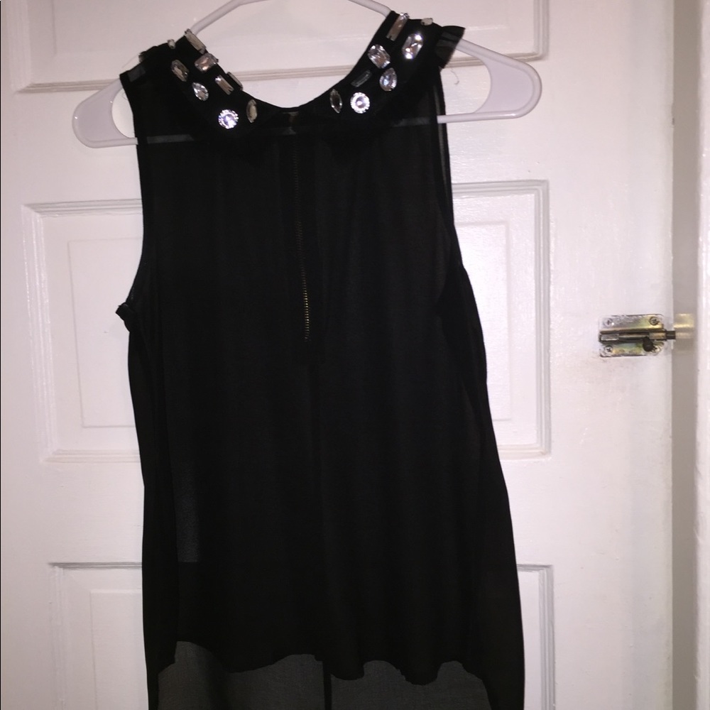 Black shear jeweled shirt